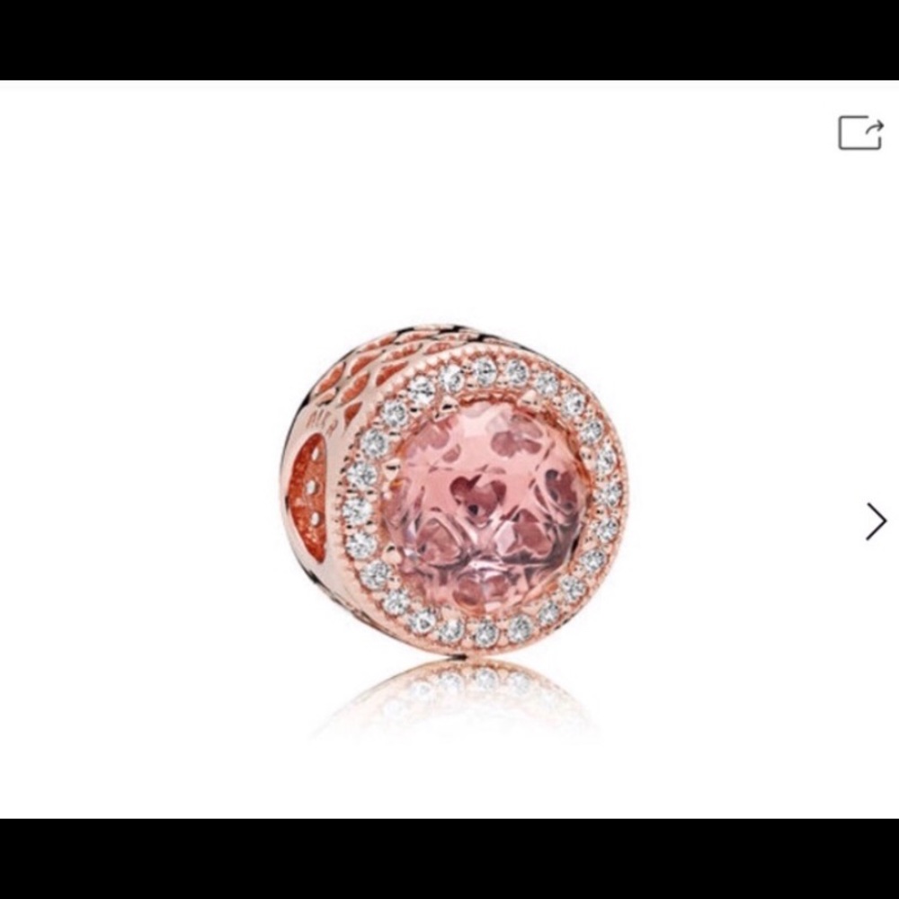 BRAND NEW！Pandora Radiant Hearts Charm, Rose Clear